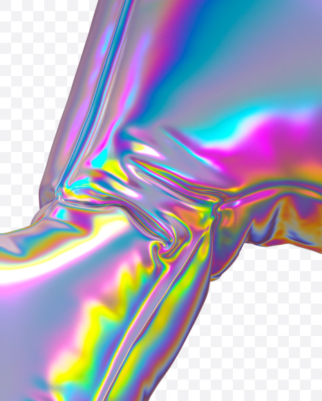 Letter M from Holographic Ballooon alphabet on Yellow Images Creative Fonts - S70622