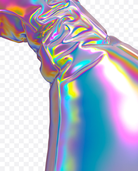 Letter X from Holographic Ballooon alphabet on Yellow Images Creative Fonts - S70644