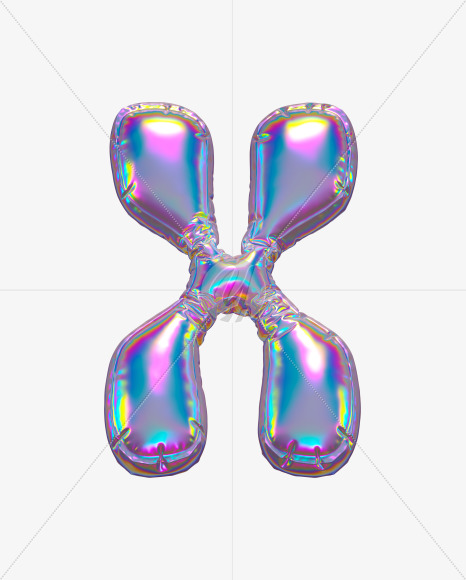 Letter X from Holographic Ballooon alphabet on Yellow Images Creative Fonts - S70644