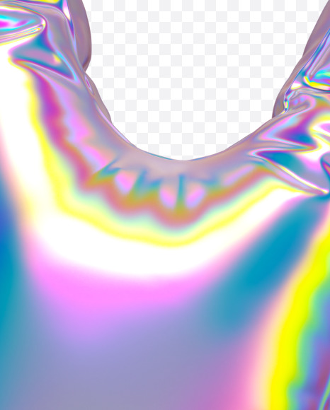 Letter W from Holographic Ballooon alphabet on Yellow Images Creative Fonts - S70641