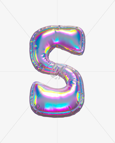 Letter S from Holographic Ballooon alphabet on Yellow Images Creative Fonts - S70634