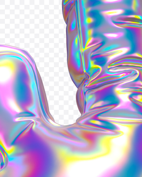 Letter Q from Holographic Ballooon alphabet on Yellow Images Creative Fonts - S70630