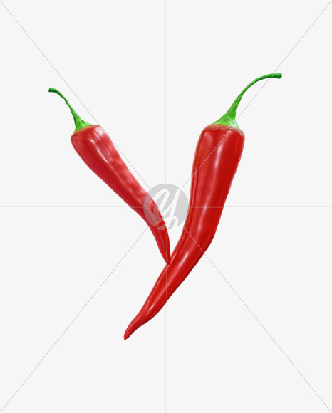 Letter Y from Red chilli pepper alphabet on Yellow Images Creative Fonts - S70844