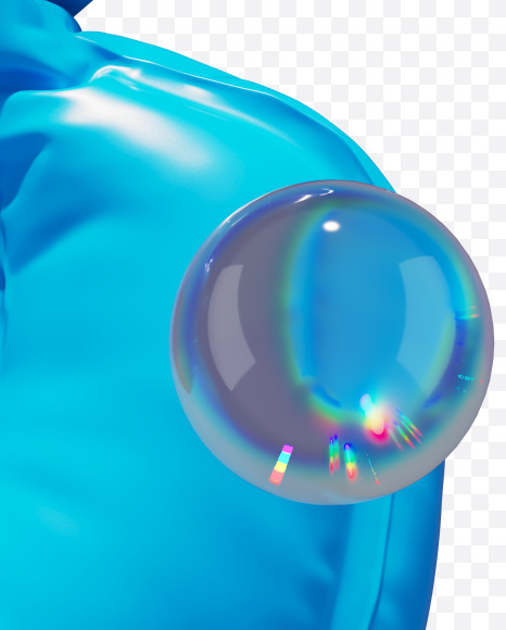 Letter B from Blue Inflatable Swimming Ring alphabet on Yellow Images Creative Fonts - S70888
