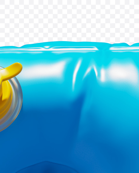 Letter T from Blue Inflatable Swimming Ring alphabet on Yellow Images Creative Fonts - S70906