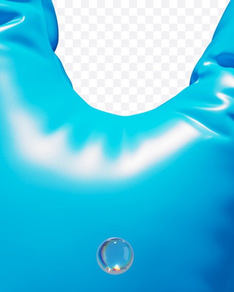 Letter W from Blue Inflatable Swimming Ring alphabet on Yellow Images Creative Fonts - S70909