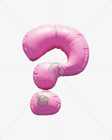 Question mark from Pink Inflatable Swimming Ring alphabet on Yellow Images Creative Fonts - S70969