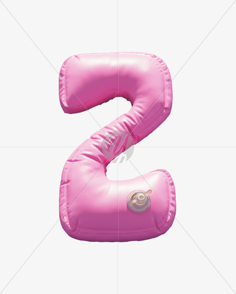 Letter Z from Pink Inflatable Swimming Ring alphabet on Yellow Images Creative Fonts - S70949