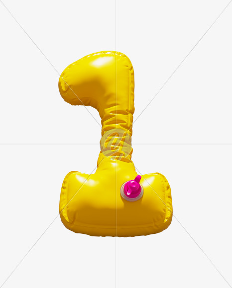 1 from Yellow Inflatable Swimming Ring alphabet on Yellow Images Creative Fonts - S71000