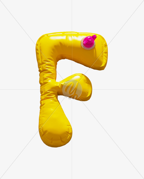 Letter F from Yellow Inflatable Swimming Ring alphabet on Yellow Images Creative Fonts - S70978