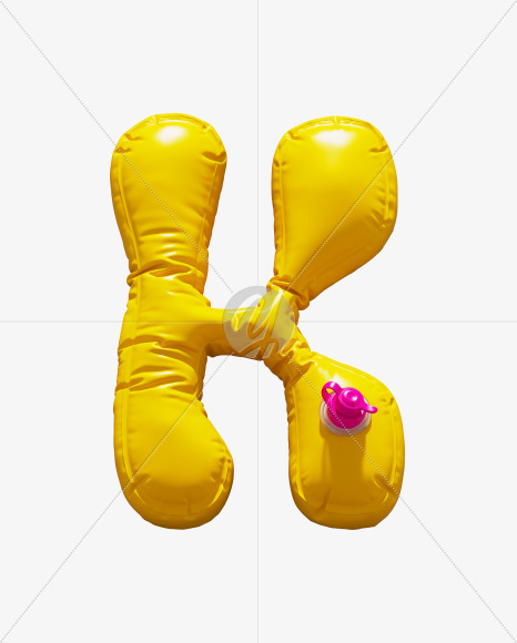 Letter K from Yellow Inflatable Swimming Ring alphabet on Yellow Images Creative Fonts - S70983