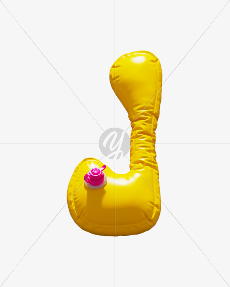 Letter J from Yellow Inflatable Swimming Ring alphabet on Yellow Images Creative Fonts - S70982