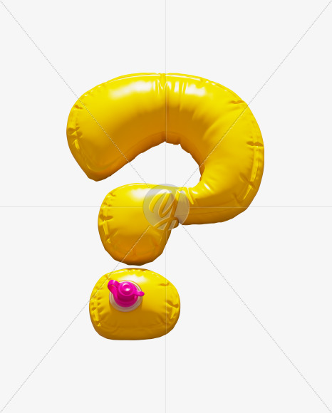 Question mark from Yellow Inflatable Swimming Ring alphabet on Yellow Images Creative Fonts - S71014