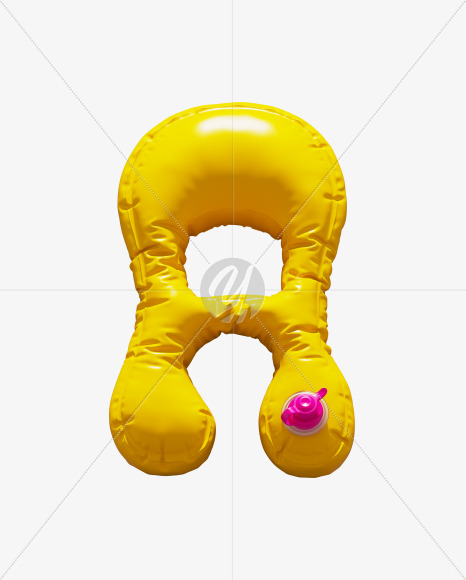 Letter A from Yellow Inflatable Swimming Ring alphabet on Yellow Images Creative Fonts - S70973