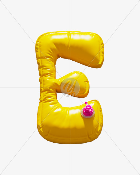 Letter E from Yellow Inflatable Swimming Ring alphabet on Yellow Images Creative Fonts - S70977