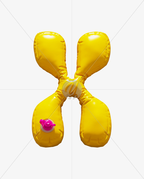 Letter X from Yellow Inflatable Swimming Ring alphabet on Yellow Images Creative Fonts - S70997