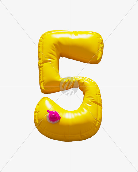 5 from Yellow Inflatable Swimming Ring alphabet on Yellow Images Creative Fonts - S71004