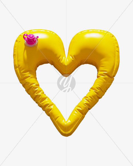 Heart from Yellow Inflatable Swimming Ring alphabet on Yellow Images Creative Fonts - S71012