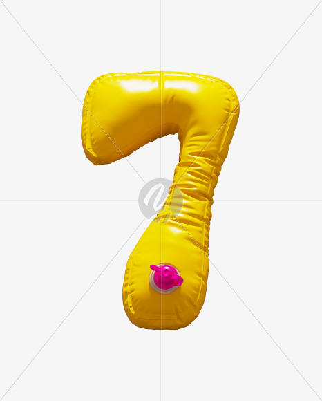 7 from Yellow Inflatable Swimming Ring alphabet on Yellow Images Creative Fonts - S71006