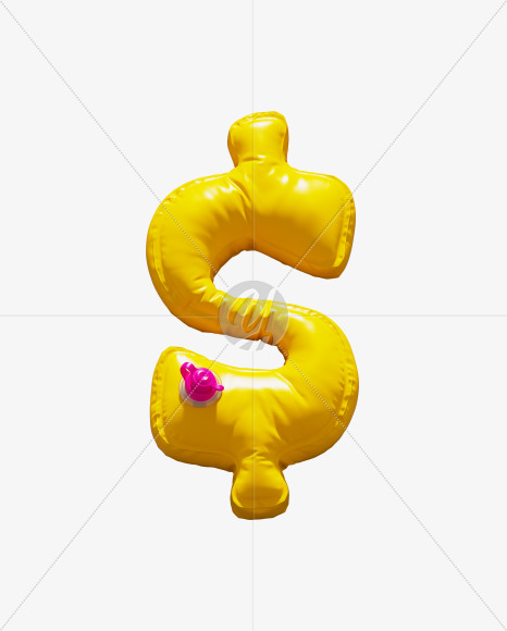 Dollar from Yellow Inflatable Swimming Ring alphabet on Yellow Images Creative Fonts - S71009