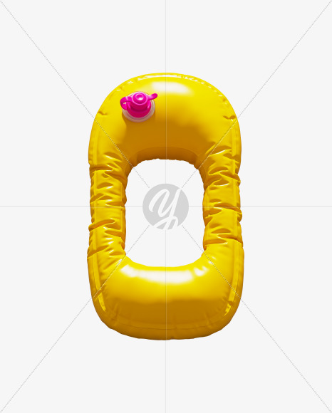 0 from Yellow Inflatable Swimming Ring alphabet on Yellow Images Creative Fonts - S70999