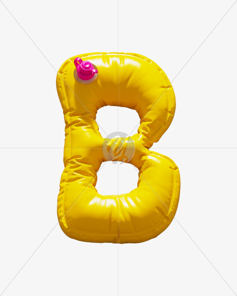 Letter B from Yellow Inflatable Swimming Ring alphabet on Yellow Images Creative Fonts - S70974