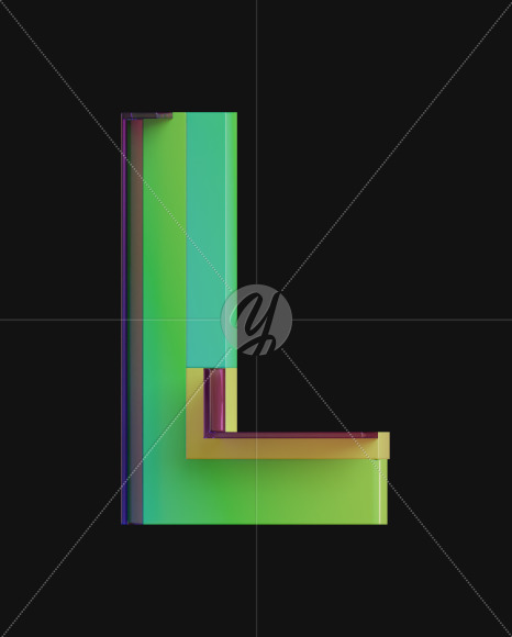 Letter L from Colorful Plastic View 2 on Yellow Images Creative Fonts - S71340