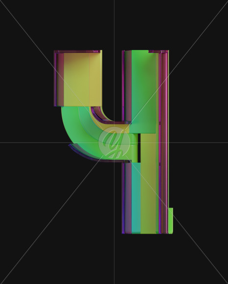 Letter Y from Colorful Plastic View 2 on Yellow Images Creative Fonts - S71353