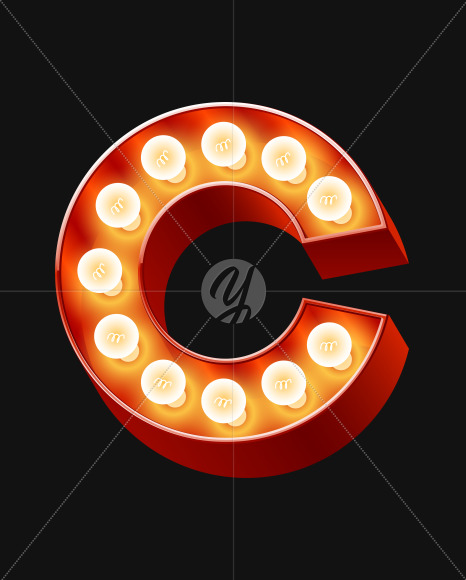 Letter c from Old but the best Lamp alphabet on Yellow Images Creative Fonts - S71542