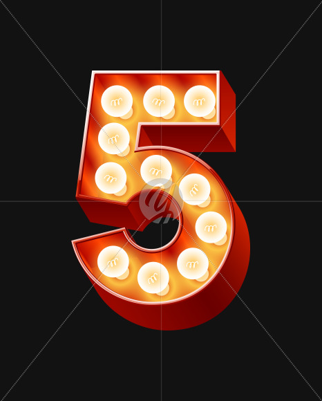 5 from Old but the best Lamp alphabet on Yellow Images Creative Fonts - S71571