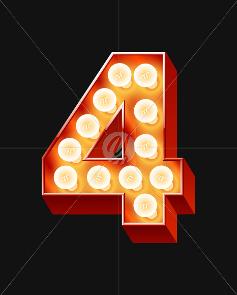 4 from Old but the best Lamp alphabet on Yellow Images Creative Fonts - S71570