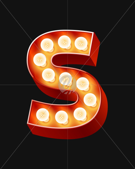 Letter s from Old but the best Lamp alphabet on Yellow Images Creative Fonts - S71558