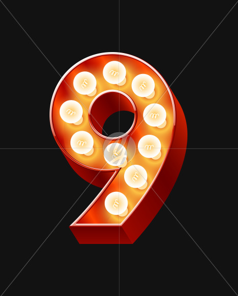 9 from Old but the best Lamp alphabet on Yellow Images Creative Fonts - S71575