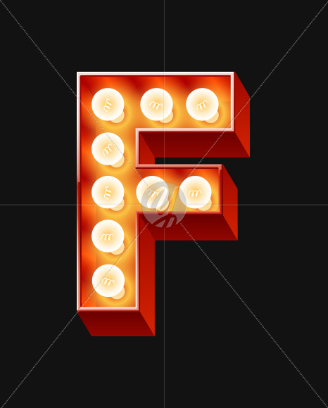 Letter f from Old but the best Lamp alphabet on Yellow Images Creative Fonts - S71545