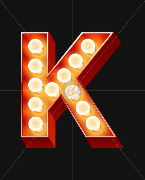 Letter k from Old but the best Lamp alphabet on Yellow Images Creative Fonts - S71550