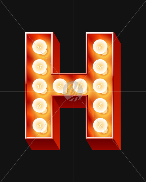 Letter h from Old but the best Lamp alphabet on Yellow Images Creative Fonts - S71547