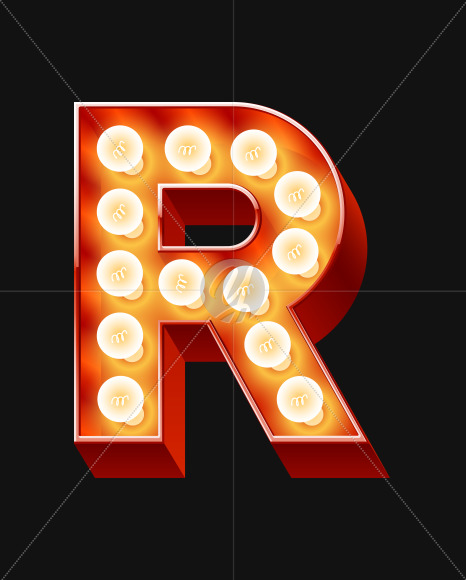 Letter r from Old but the best Lamp alphabet on Yellow Images Creative Fonts - S71557