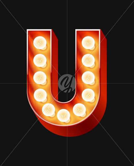 Letter u from Old but the best Lamp alphabet on Yellow Images Creative Fonts - S71560