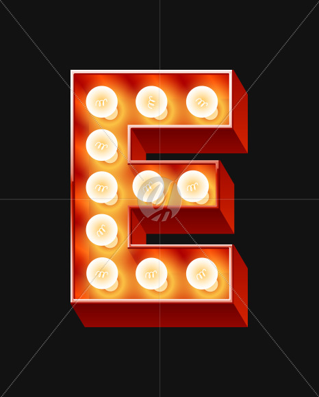 Letter e from Old but the best Lamp alphabet on Yellow Images Creative Fonts - S71544