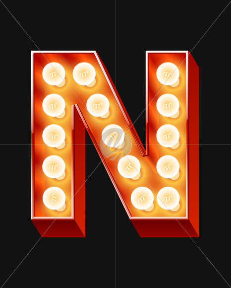 Letter n from Old but the best Lamp alphabet on Yellow Images Creative Fonts - S71553