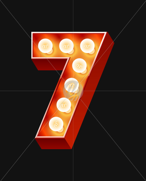 7 from Old but the best Lamp alphabet on Yellow Images Creative Fonts - S71573