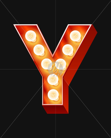 Letter y from Old but the best Lamp alphabet on Yellow Images Creative Fonts - S71564