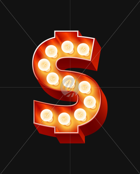 sym-usd from Old but the best Lamp alphabet on Yellow Images Creative Fonts - S71585