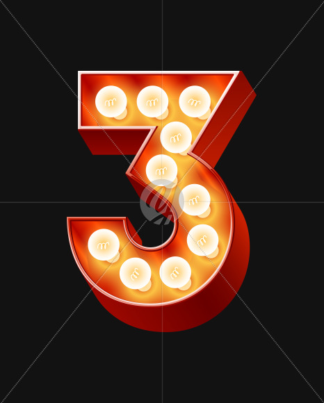 3 from Old but the best Lamp alphabet on Yellow Images Creative Fonts - S71569