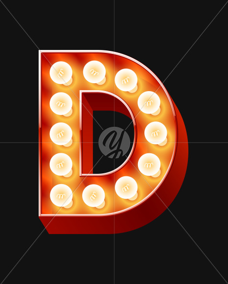 Letter d from Old but the best Lamp alphabet on Yellow Images Creative Fonts - S71543