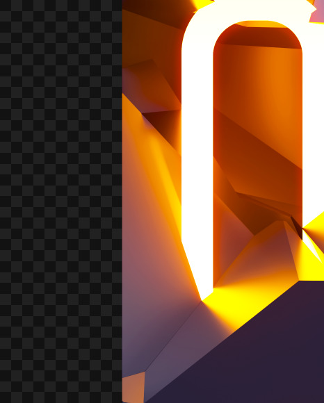 Letter K from Destruction neon on Yellow Images Creative Fonts - S71598