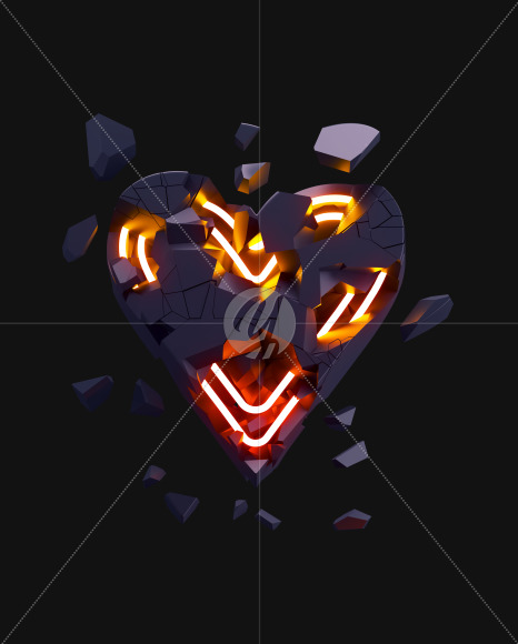 Heart from Destruction neon on Yellow Images Creative Fonts - S71625