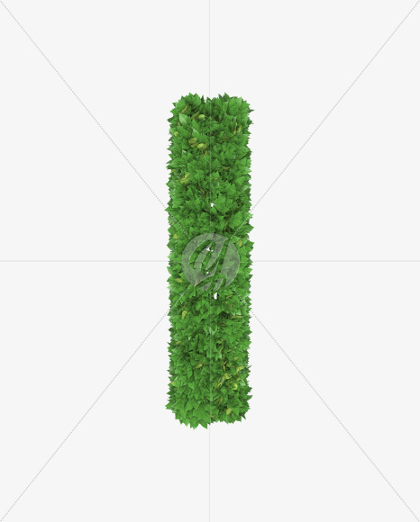 Letter I from Boxwood leaves font on Yellow Images Creative Fonts - S71754