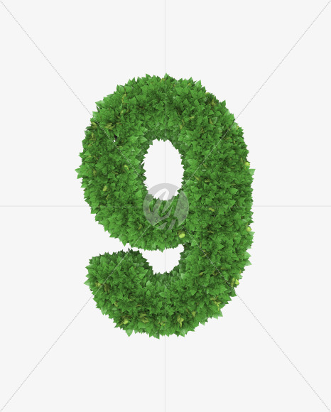 9 from Boxwood leaves font on Yellow Images Creative Fonts - S71918