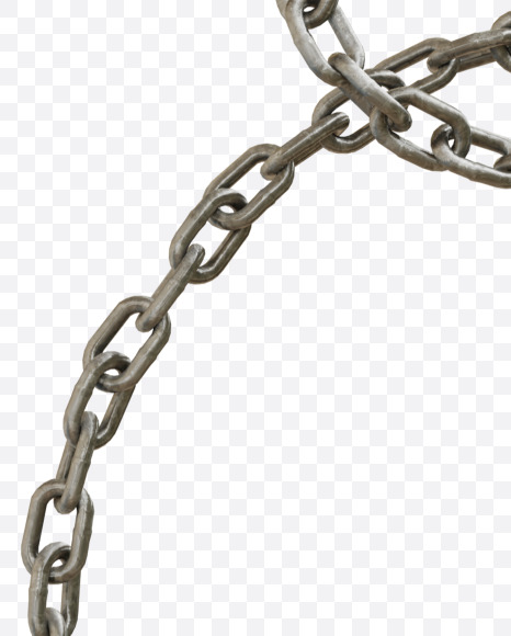 Letter E from Iron chain alphabet on Yellow Images Creative Fonts - S71703